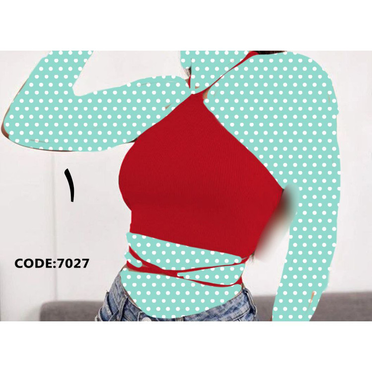 تاپ کراپ نیمتنه بندی پشت گردنی فانریپ پنبه عالی فری سایز ۳۶ تا ۴۲ تن شیک