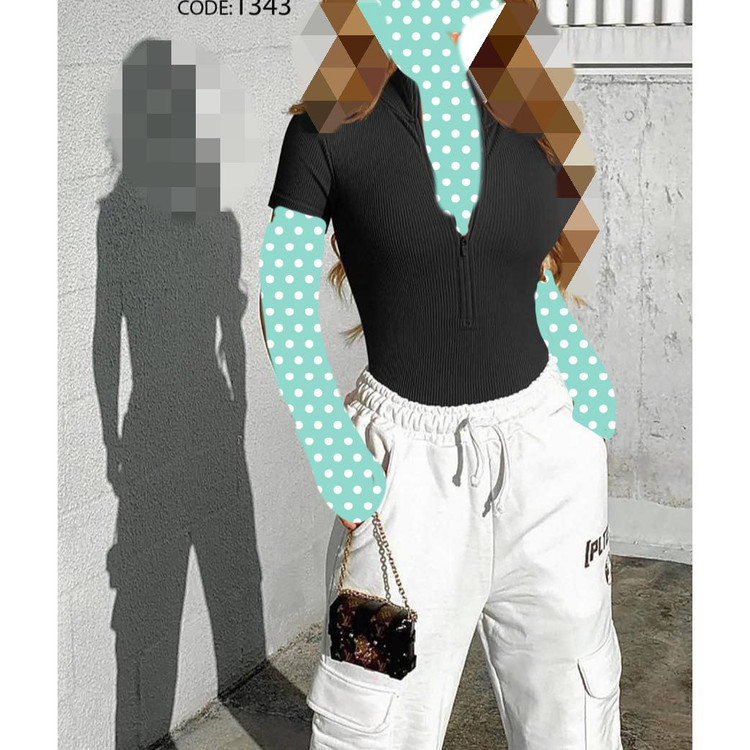 بادی ساده زیپدار کبریتی سوپر پنبه فری سایز36 تا 42 تن شیک