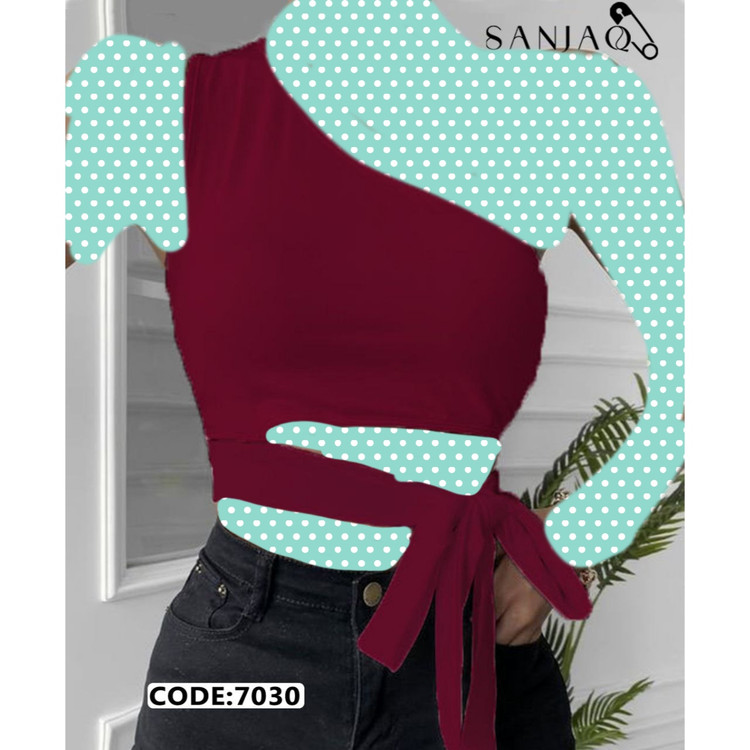 کراپ تاپ نیمتنه رومی بغل بندی فانریپ پنبه درجه یک فری سایز ۳۶ تا ۴۲ تن شیک