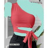 کراپ تاپ نیمتنه رومی بغل بندی فانریپ پنبه درجه یک فری سایز ۳۶ تا ۴۲ تن شیک