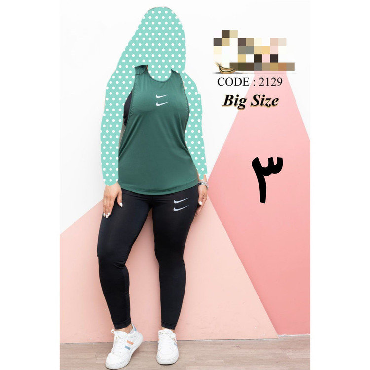 ست ۳ تیکه ورزشی نیمتنه کراپ و کاور و شلوار کمر ۱۰ سانتی سوپر فلامنت فری سایز ۳۸ تا ۴۴ تن شیک