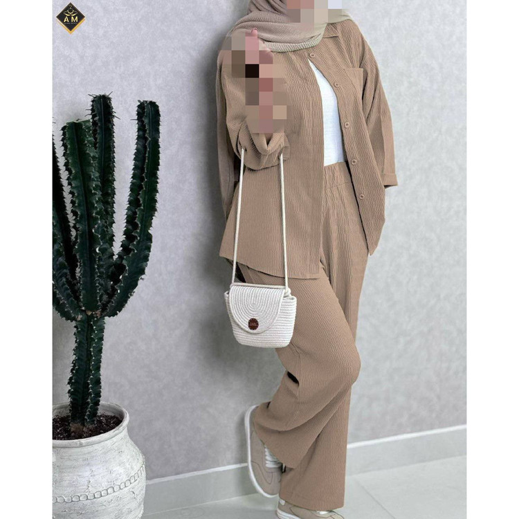 ست مانتو شومیز شلوار جنس یویو خارجی فری سایز ۳۸ تا ۴۴ تن شیک