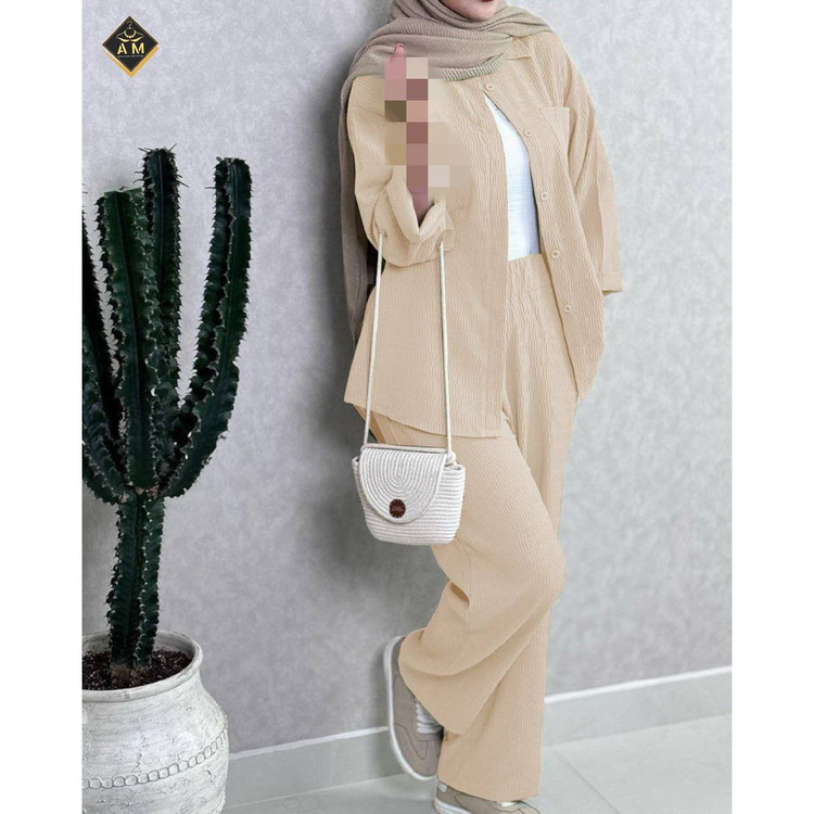 ست مانتو شومیز شلوار جنس یویو خارجی فری سایز ۳۸ تا ۴۴ تن شیک