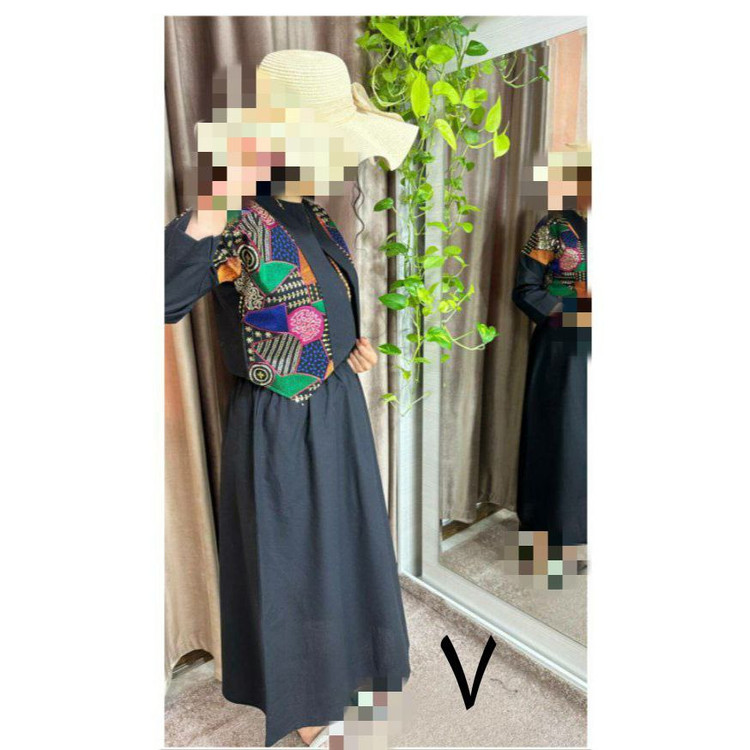 ست ساحلی ماکسی و کت لنین سوزن دوزی فری سایز ۳۸ تا ۴۴ تن شیک