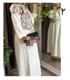 ست ساحلی ماکسی و کت لنین سوزن دوزی فری سایز ۳۸ تا ۴۴ تن شیک