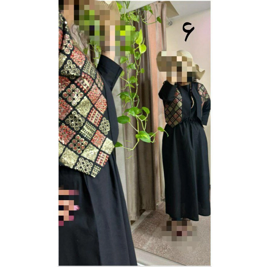 7029 ست ساحلی ماکسی و‌ کت لنین سوزن دوزی فری سایز ۳۸ تا ۴۴ تن شیک - ۱