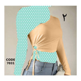 کراپ تاپ نیمتنه بغل گره ای فانریپ پنبه عالی فری سایز 36 تا 42 تن شیک