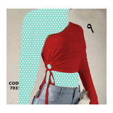 کراپ تاپ نیمتنه بغل گره ای فانریپ پنبه عالی فری سایز 36 تا 42 تن شیک