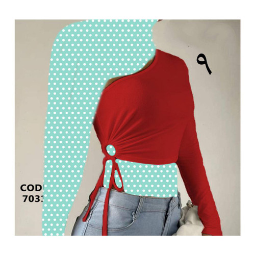 کراپ تاپ نیمتنه بغل گره ای فانریپ پنبه عالی فری سایز 36 تا 42 تن شیک