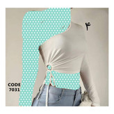 کراپ تاپ نیمتنه بغل گره ای فانریپ پنبه عالی فری سایز 36 تا 42 تن شیک