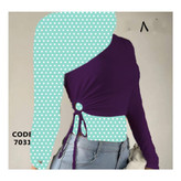 کراپ تاپ نیمتنه بغل گره ای فانریپ پنبه عالی فری سایز 36 تا 42 تن شیک