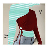 کراپ تاپ نیمتنه بغل گره ای فانریپ پنبه عالی فری سایز 36 تا 42 تن شیک