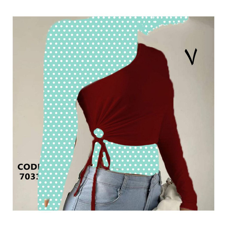 کراپ تاپ نیمتنه بغل گره ای فانریپ پنبه عالی فری سایز 36 تا 42 تن شیک