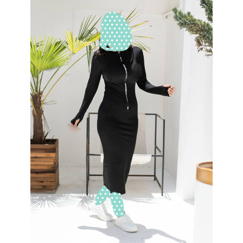 پیراهن تونیک ماکسی بلند آستین شصتی جلو یقه زیپدار فانریپ پنبه کبریتی عالی فری ۳۶ تا ۴۴ تن شیک