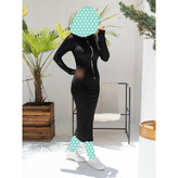 پیراهن تونیک ماکسی بلند آستین شصتی جلو یقه زیپدار فانریپ پنبه کبریتی عالی فری ۳۶ تا ۴۴ تن شیک