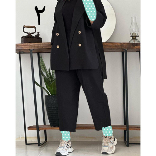 ست مانتو کت شلوار لنین نچرال فری سایز ۳۸ تا ۴۴ تن شیک