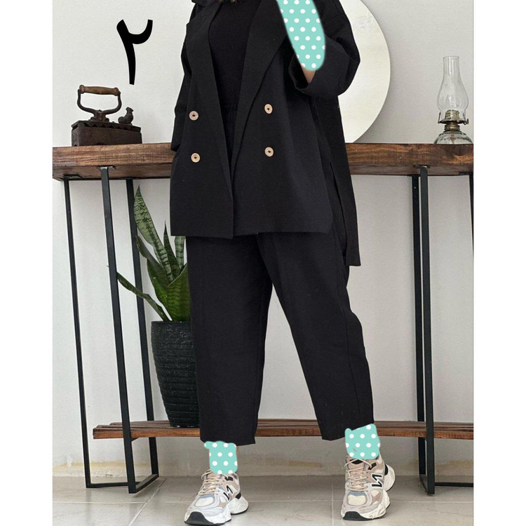 ست مانتو کت شلوار لنین نچرال فری سایز ۳۸ تا ۴۴ تن شیک