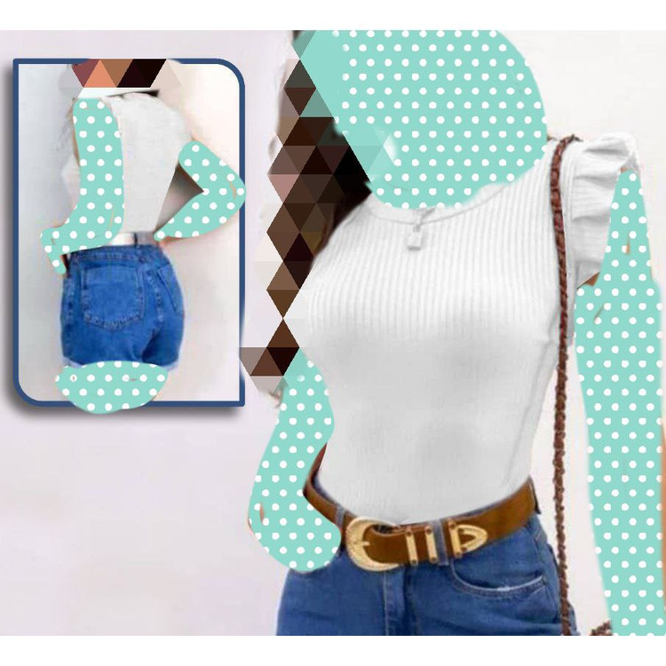 بادی فیت استایل قزن دار سرشانه چیندار فانریپ کش بافت فری سایز ۳۶ تا ۴۴ تن شیک