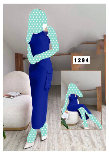 پیراهن تونیک ماکسی بغل جیب دار کرپ غواصی فری سایز ۳۸ تا ۴۲ تن شیک