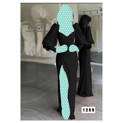 پیراهن ماکسی مجلسی کرپ غواصی فری سایز ۳۸ تا ۴۲ تن شیک