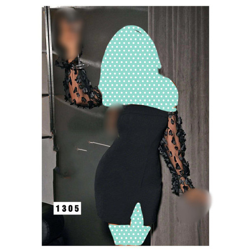 پیراهن تونیک مجلسی مشکی چاکدار غواصی و تور برجسته فری سایز ۳۸ تا ۴۲ تن شیک