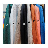 کد 220070 مانتو پیراهن بلند ساحلی کفتان یقه کوبایی قد ۱۳۰ جنس مافیس خنک مناسب فصل دور سینه ۱۳۴ تن شیک