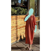 کد 220070 مانتو پیراهن بلند ساحلی کفتان یقه کوبایی قد ۱۳۰ جنس مافیس خنک مناسب فصل دور سینه ۱۳۴ تن شیک