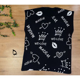 تاپ تک مشکی چاپی و نگین کاری ویسکوز بیگ سایز بزرگ قد ۶۷ فری سایز ۴۰ تا ۵۲ تن شیک