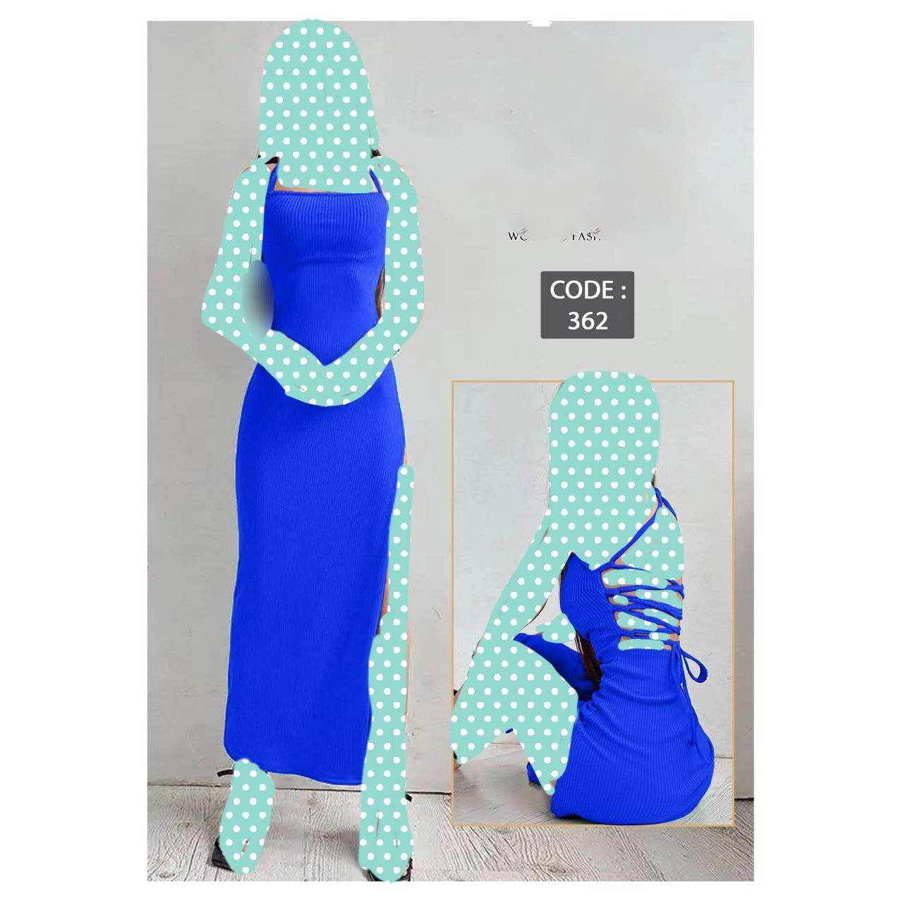 تونیک پیراهن پشت بندی چاکدار فانریپ فری سایز 36 تا 42 تن شیک