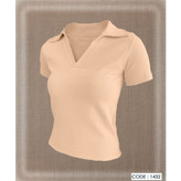 تیشرت کراپ یقه دار فانریپ کبریتی قد 50 فری سایز 36 تا 42 تن شیک