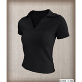 تیشرت کراپ یقه دار فانریپ کبریتی قد 50 فری سایز 36 تا 42 تن شیک