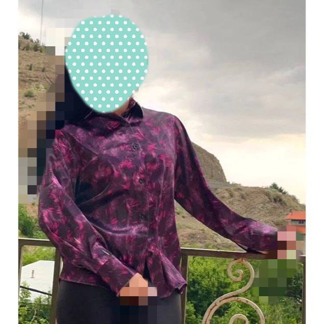 شومیز ساتن طرحدار اِل ایکس LX قد حدود ۷۰ فری سایز ۳۸ تا ۴۴ تن شیک