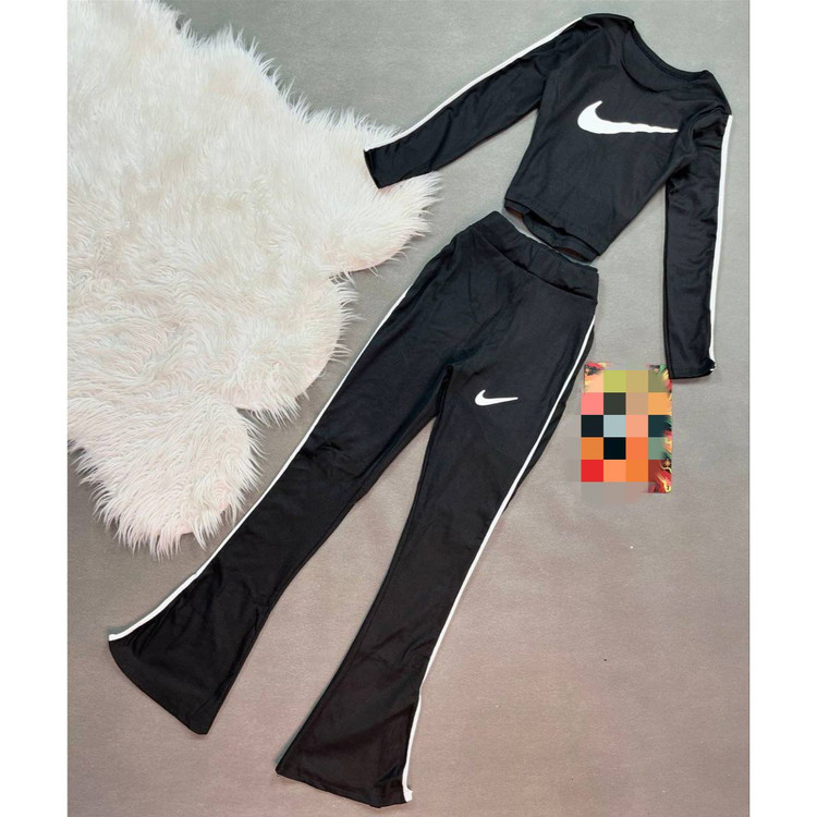 ست کراپ نیمتنه شلوار نایک فانریپ پنبه کبریتی فری سایز ۳۶ تا ۴۲ تن شیک