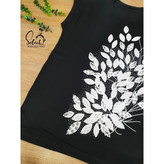 تاپ تک مشکی چاپی و نگین کاری ویسکوز بیگ سایز بزرگ قد ۶۷ فری سایز ۴۰ تا ۵۲ تن شیک