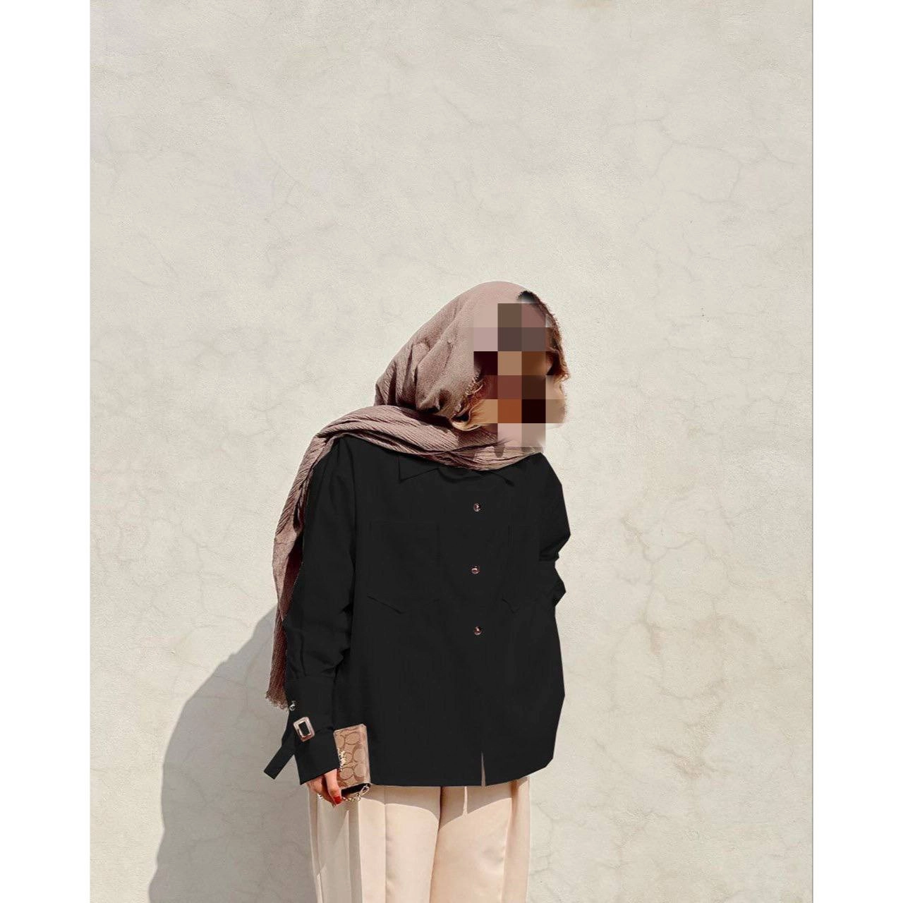 شومیز مانتویی بغل چاک لینن بدون آبرفت فری سایز ۳۸ تا ۴۴ تن شیک