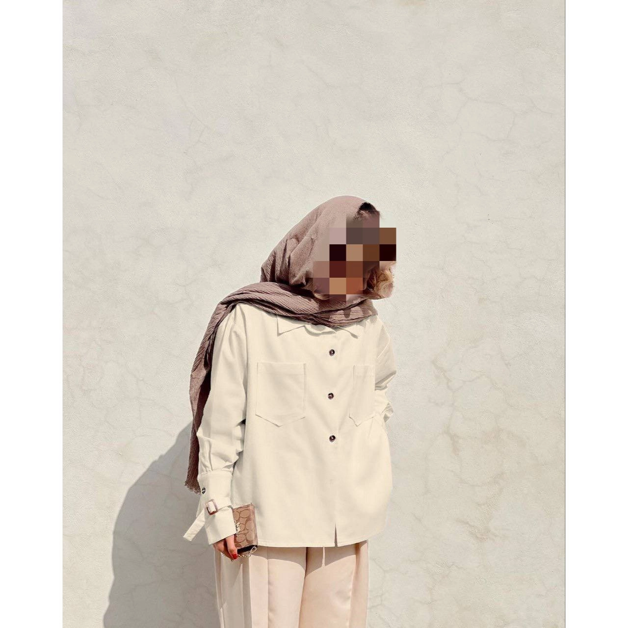 شومیز مانتویی بغل چاک لینن بدون آبرفت فری سایز ۳۸ تا ۴۴ تن شیک