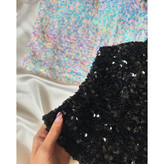 کراپ نیمتنه پولک دوزی آستردار کاپدار بند قابل تنظیم فری سایز 36 تا 42 تن شیک