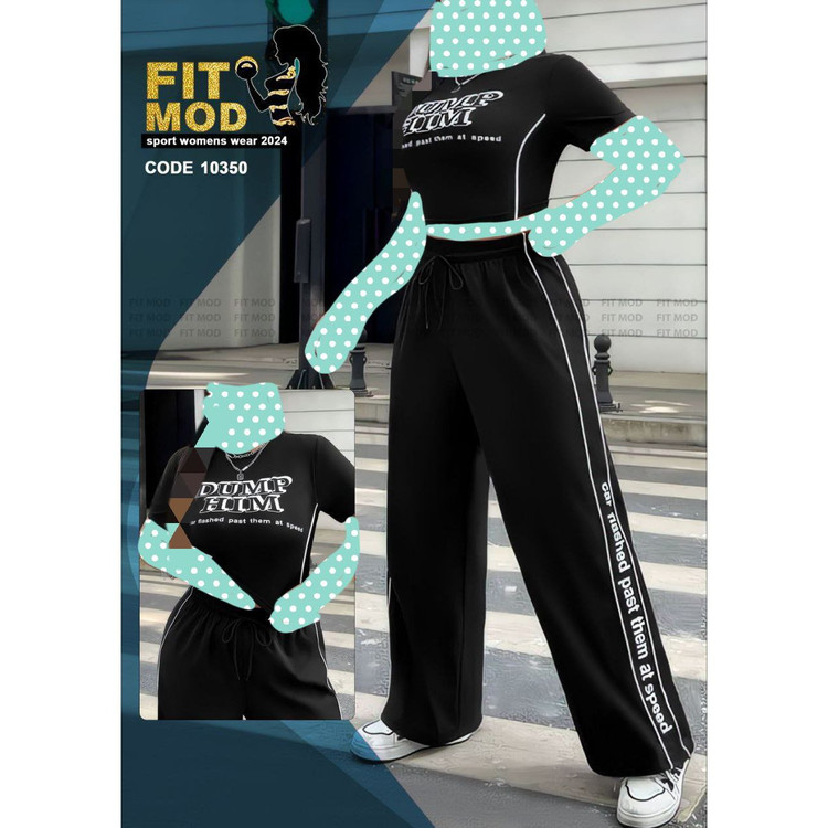 ست کراپ نیمتنه شلوار بگ دمپا گشاد پنبه درجه یک فری سایز ۳۶ تا ۴۴ تن شیک