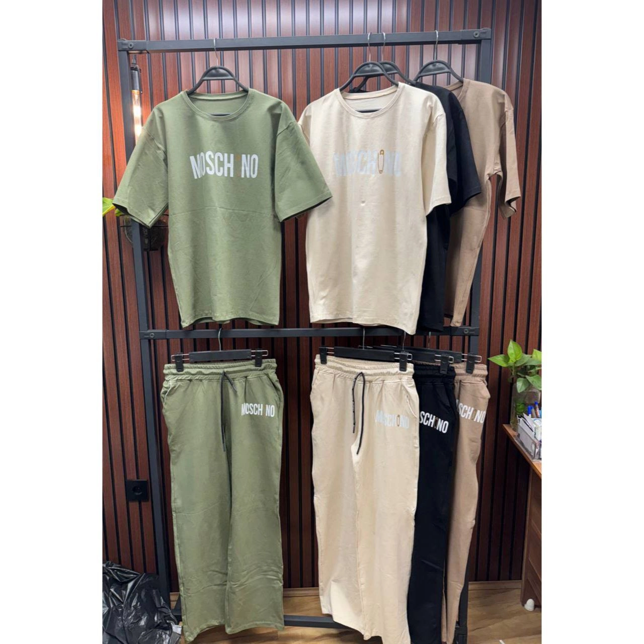 ست دو تیکه تیشرت شلوار لانگ پنبه لاکرا تمام کش فری سایز ۳۸ تا ۴۴ تن شیک