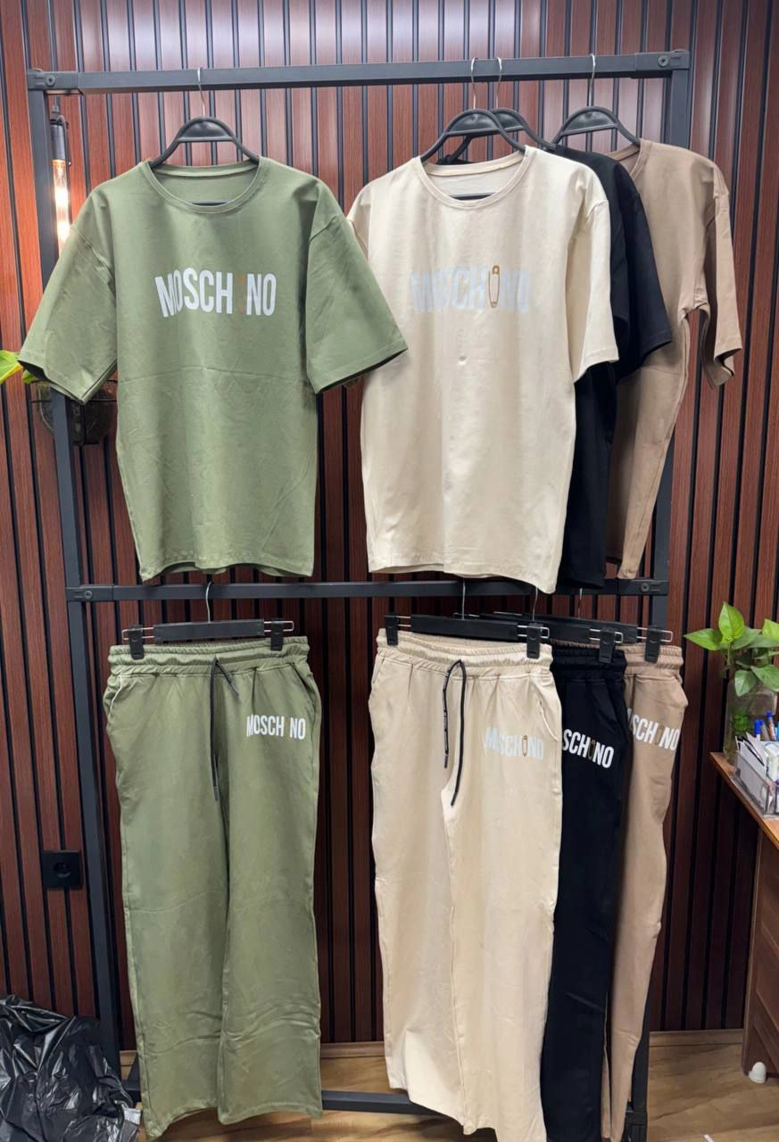 ست دو تیکه تیشرت شلوار لانگ پنبه لاکرا تمام کش فری سایز ۳۸ تا ۴۴ تن شیک