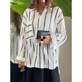 پیراهن مانتو شومیز راه راه مراکشی فری سایز ۳۶ تا ۴۶ تن شیک