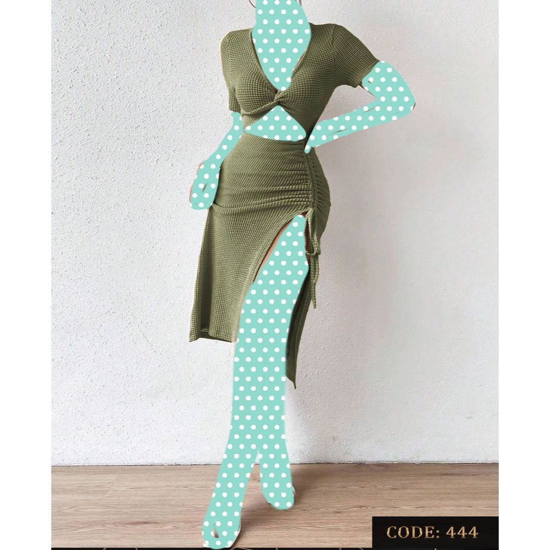 کد 444 ست نیمتنه کراپ دامن کوتاه گتردار چاکدار بیسکوییتی مراکشی فری سایز ۳۶ تا ۴۲ تن شیک