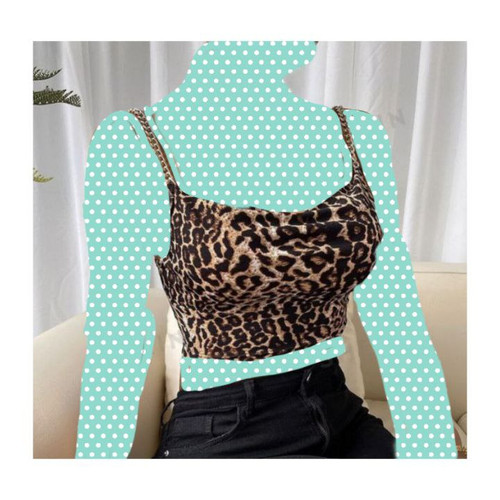 کد 1422 کراپ نیمتنه زنجیری پلنگی فلامنت درجه یک فری سایز ۳۶ تا ۴۲ تن شیک