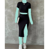 کد1453 ست کراپ نیمتنه دامن بلند چاکدار فانریپ کبریتی ۳۶ تا ۴۴ تن شیک