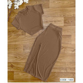 کد1453 ست کراپ نیمتنه دامن بلند چاکدار فانریپ کبریتی ۳۶ تا ۴۴ تن شیک