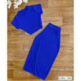 کد1453 ست کراپ نیمتنه دامن بلند چاکدار فانریپ کبریتی ۳۶ تا ۴۴ تن شیک