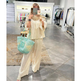 کد 13002 ست بلوز شلوار کرکره ای پلیسه فری سایز ۳۶ تا ۴۴ تن شیک