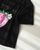 ست تیشرت شلوارک توت فرنگی پنبه درجه یک چاپی فری سایز ۳۶ تا ۵۵ تن شیک