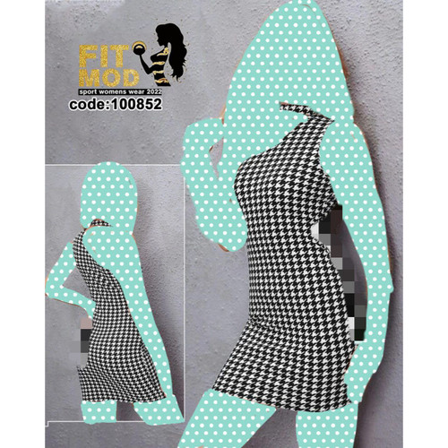 100852 تونیک پیراهن ژورس چاپی طرح پیچازی فری سایز ۳۶ تا ۴۴ تن شیک