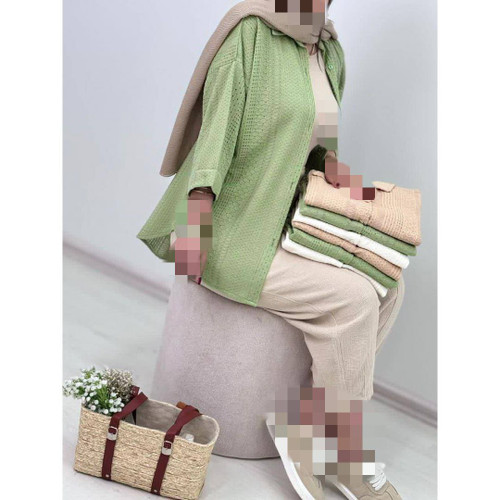 02198 شومیز مانتویی مانتو شومیزی مراکشی فری سایز ۳۶ تا ۴۴ تن شیک